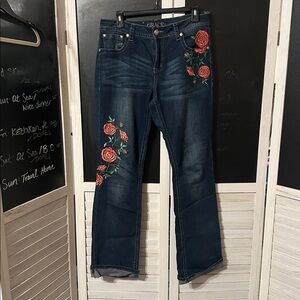 Grace Denim with Floral Embroidery